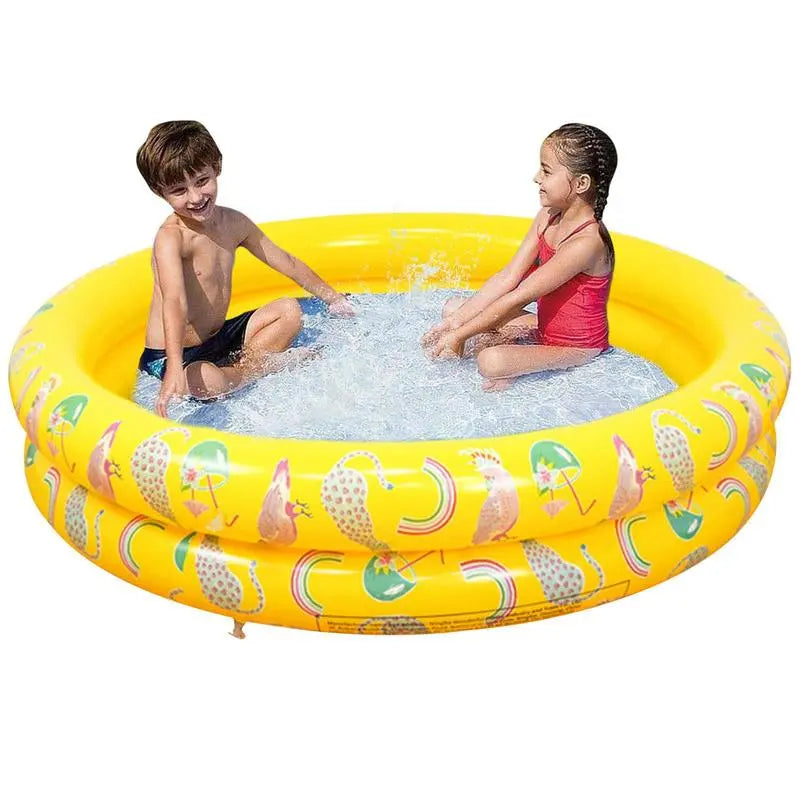 Kids Inflatable Swimming Pool PVC Round Pineapple Printed Inflatable Pool for Toddler Outdoor Water Game Play Center for Garden