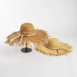 Spring Summer Luxury High Quality Sun Hats New Fashion Leisure Wool Rope Handwoven Fur Edge Round Top Big Eaf Straw Hat Beach