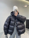 90% Duck Down Jacket Women Fall Winter 2023 New Long Sleeve Thicken Warm Loose Puff Jackets Chic with Hood Feather Coats