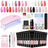 Nail Set for Nail Extensions Quick Building Poly UV Gel Set With 54W UV Lamp Acrylic Extension Gel Nail Polish Kit