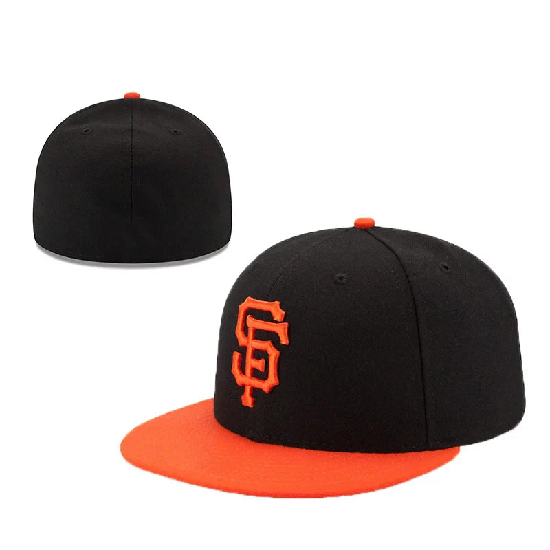 2024New Fitted Hats Classic Black Baseball Cap Team Headwear World Series Patch Embroidered on Right Panel