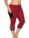 Plus Size 2024 New Summer Sporty Casual Leggings, Women's Oversized Fashion Plain High Rise Contrast Mesh Capri Leggings