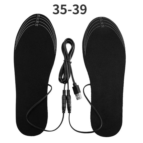 USB Rechargeable Heated Insoles Size 35-46 DIY Customizable Electric Heated Shoes Pad for Outdoor Skiing Winter Foot Warmers