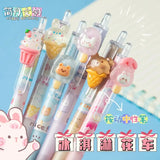 3 pcs/lot Kawaii Sweet Ice Cream Animals Mechanical Gel Pens School Office Writing Supplies Cute Gift Prizes Cute Stationery