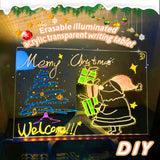 Christmas DIY Erasable And Luminous Acrylic Transparent Writing Board LED Fluorescent Board Children's Puzzle Drawing Toys