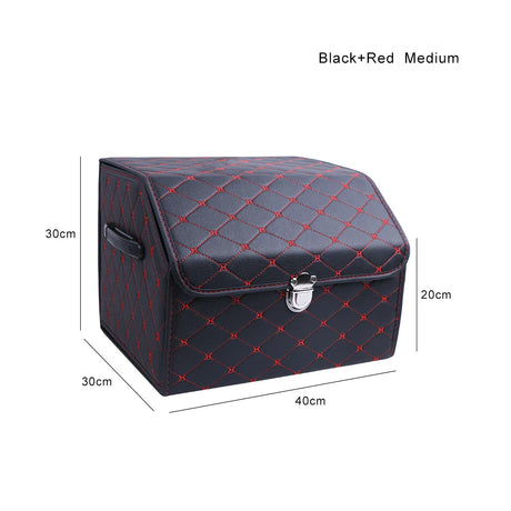 PU Leather Car Trunk Storage Box Top Grade Car Organizer Folding Storage Bag Automobile Stowing Tidying Box For Sedan SUV MPV