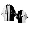 Black Kimono Cardigan Women Men Japanese Obi Male Yukata Men's Haori Chinese Dragon Print Coat Traditional Japan Clothing