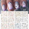 12 Designs Nail Stickers Set Mixed Floral Geometric Nail Art Water Transfer Decals Sliders Flower Leaves Manicures Decoration