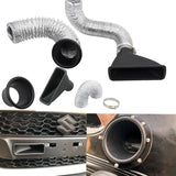 Universal Car Front Bumper admission air  Turbo Air Intake Pipe Kit ABS Turbine Inlet Kit Pipe Air Funnel Carbon Fiber Look