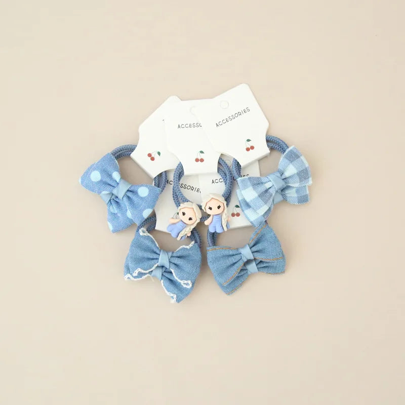 10Pcs/Lot Elastic Hair Bow for Children, Children's Headwear Hair Accessories for girls, Cute Hair ties, Lovely Hair Rope