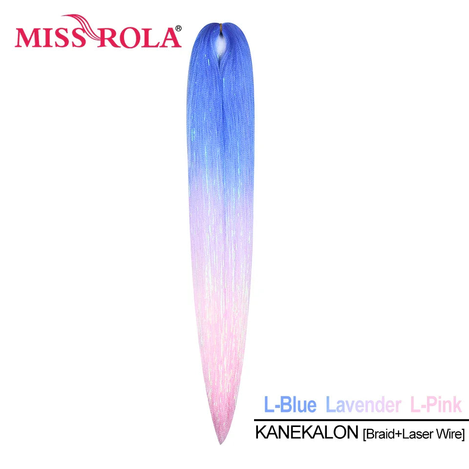 Miss Rola KANEKALON EZ Braid With Tinsel Wire DREAM OCEAN  New Color Synthetic Hair Extension Pre Stretched Twist Jumbo Braid