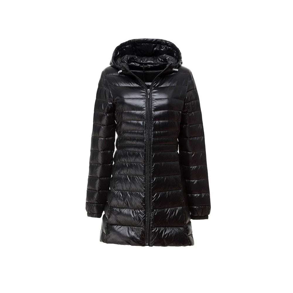 7XL 8XL Plus Long Down Jacket Women Winter Ultra Light Down Jacket Women With Hooded Down Coat Female Big Size Coats