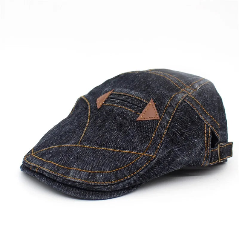 Fashion Cowboy Hats for Men's Summer Visors Cap Casual Men Cotton Berets Hat France Flat Cap Unisex Denim Newsboy Caps