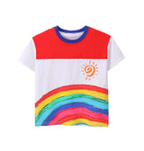 Kids Hip Hop Rainbow Striped Top Street Dance Skirts Boys Sweatshirt Joggers Pants Jazz Clothes Sets Children Girls Streetwear