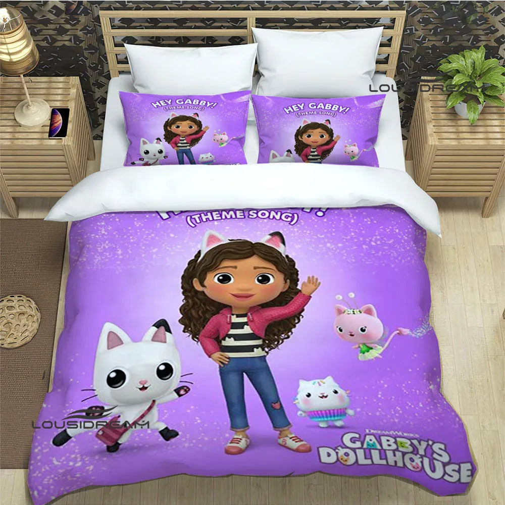 Gabby's Dollhouse Bedding Sets exquisite bed supplies set duvet cover bed comforter set bedding set luxury birthday gift