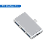 USB 3.0 Type C Hub 4 In 1 Multi -port Docking Station Splitter Mini Zinc Alloy USB 3.0 Hub High Speed Adapter For PC Laptop