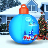 Christmas Inflatable Balls Decorations Blow Ups Christmas Ornament Blue Ball with Santa Gift Designed Pattern Indoor Outdoor Toy