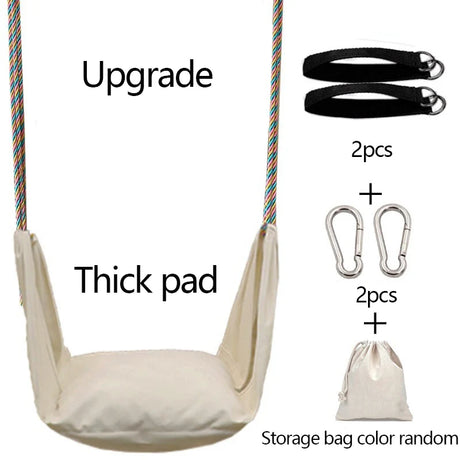 Child Patio Swings Seat For Kids Sensory Toy Multicolor Cotton Rainbow Rope Hanging Swing Indoor Outdoor Hammock Hanging Chair