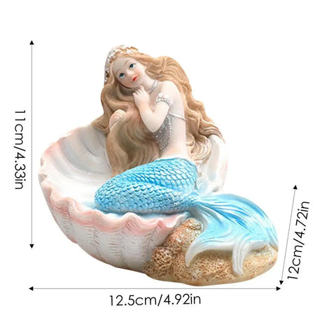 Artificial Aquarium Mermaid Fish Tank Decorations Underwater World Decor Ornament Resin Statue Figurines Miniature Pet Accessory