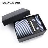 Men's Tie Gift Box With Neckties Handkerchiefs Cufflinks Tie Clips  Plaid Dot 5-Piece sets Group Business Wed Festival Formal Ti