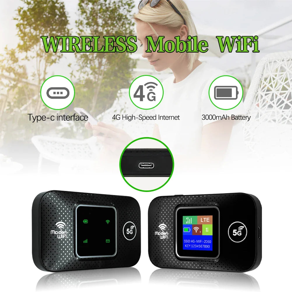 4G LTE Portable WiFi Device Wireless WiFi Router with SIM Card Slot Portable WiFi Mobile Hotspot Qualcomm MSM8916 Chip Plug Play