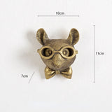 Antique Bronze Resin Animal Pendant Golden Deer Head Wall Storage Hook Up Background Wall Accessories Decorative Figurines