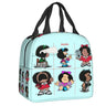 Mafalda Insulated Lunch Bags for Women Argentine Cartoon Quino Comic Portable Cooler Thermal Food Lunch Box Kids School Children