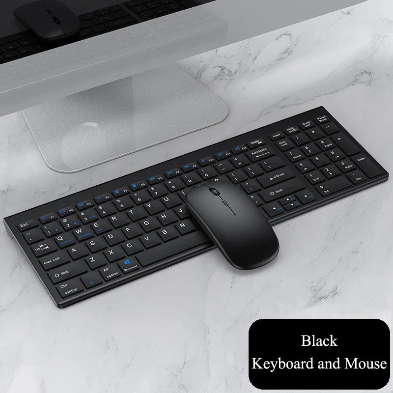 Wireless Bluetooth Keyboard Three-mode Silent Full-size Keyboard and Mouse Combo Set for Notebook Laptop Desktop PC Tablet