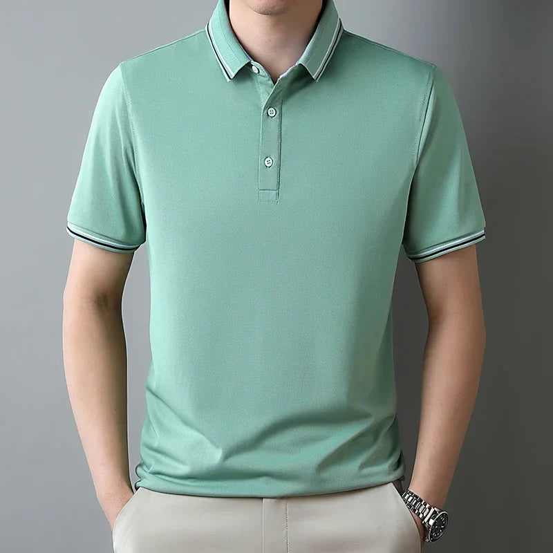 Pure Cotton Short Sleeved T-shirt, Men's Lapel, Summer New Casual and Comfortable POLO Shirt