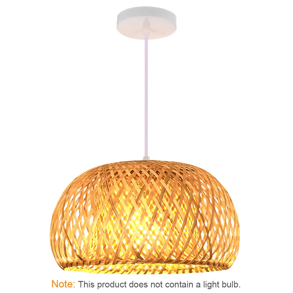 Bamboo Pendant Lamp Hand Knitted Chinese Style Weaving Hanging Lamps 18/19/30cm Restaurant Home Decor Lighting Fixtures