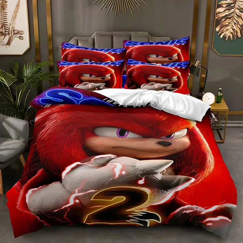 Sonic Simple Duvet Cover Single Piece Dormitory Upper and Lower Beds 1.5/1.8/2.0 Universal Duvet Cover Animation Derivatives