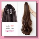 AS Long Wavy Straight Claw Clip On Ponytail Hair Extension Synthetic Ponytail Extension Hair For Women Pony Tail Hair Hairpiece