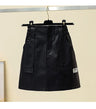 Plus Size 3XL 4XL PU Punk y2k Skirt For Women 2023 New Winter Autumn Leather Mini A Line Skirts Female Large Street Clothing