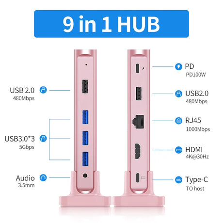 LENTION USB C HUB Docking Station 10 IN 1 4K60Hz HDMI PD100W Card Reader Type-C USB 3.0 Adapter for New MacBook Pro Air Laptop