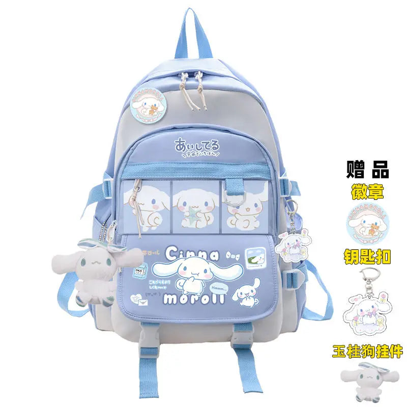 Anime Sanrio Plush Toy Cinnamoroll Backpack Children Girl Boy Black Blue Schoolbag Kawaii Student School Bag Computer Large Gift