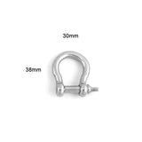 Screw Climbing Gear Carabiner, Stainless Steel, Gold Color, U Pendant, Snap Hook, Charm, Buckle Clasp, Shackle, 3Pcs