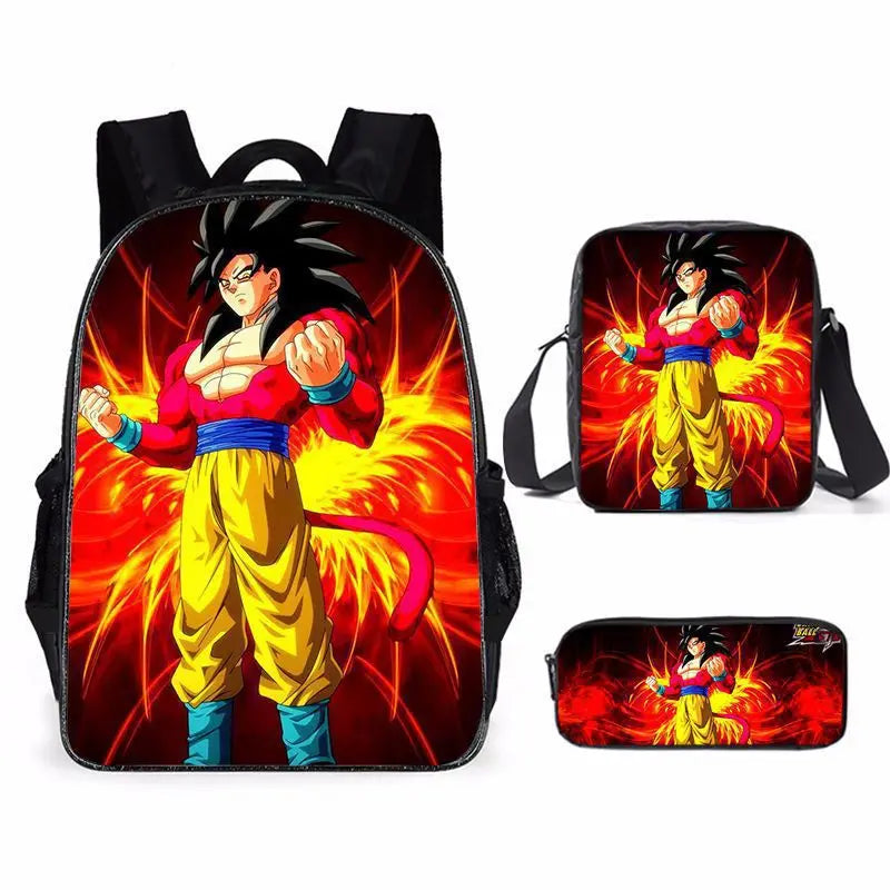 3 Pcs/set Dragon Ball 3D Print Cartoon School Bags for Boys Girls Goku Primary for Kids Back To School Gift Mochila