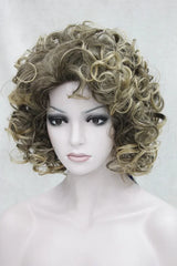 Ladies Wig Short Wavy Women Wig Dark Grey Wig Fashion Golden Brown Wigs