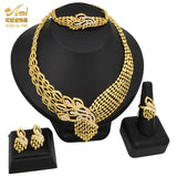 ANIID Indian Jewellery Set Party Wedding Dubai Gold Color Jewelry For Women Necklac Bracelet Earring Gift Nigeria Ethiopian