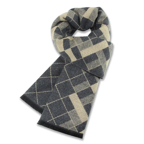 High Quality Men Scarf Autumn Winter Plaid Knitted Wool Muffler Male Business Classic Thick Warm Shawl Gentlemen Chrismas Gift