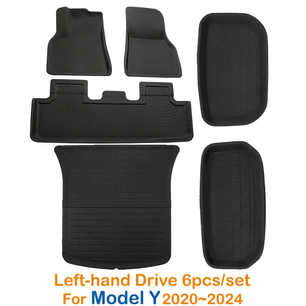 2024 3D Left Right Hand Driving All-Weather Floor Mats Trunk Mat Car Floor Liners For Tesla Model 3 Model Y 2019 - 2023