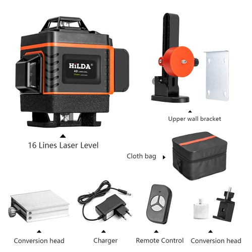 Laser Level 12/16 lines green line 3D/4D Self-Leveling 360 Horizontal And Vertical Powerful Laser level green Beam laser level