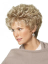 Women's Fashion Short Synthetic Wigs Pixie Cut Blonde Ombre Hair Costume Party Wigs for Woman Fluffy Natural Curly Wavy Wig