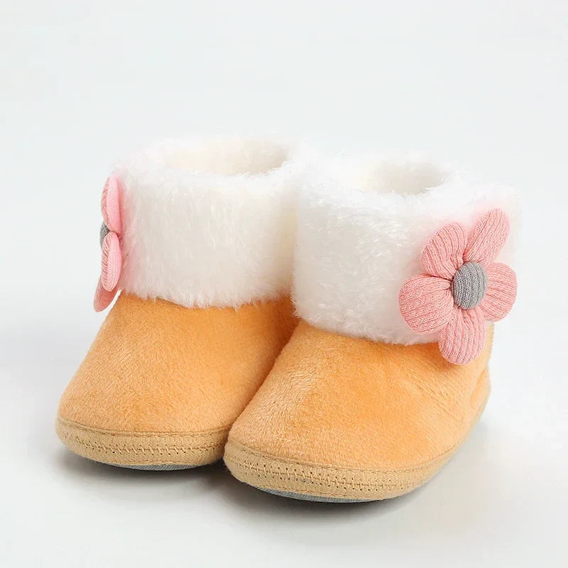 Winter Sweet Newborn Baby Girls Princess Winter Boots First Walkers Soft Soled Infant Toddler Kids Girl Footwear Shoes Booties