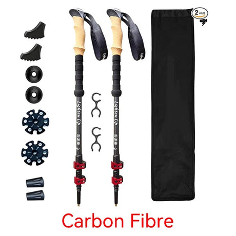 Lighten Up Aluminum Alloy Trekking Poles 등산스틱 Trekking Poles Hiking Stick Nordic Walking Stick Telescopic Sticks Lightweight 지팡이