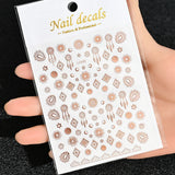 3D Gold Sun/Moon/Star Bronzing Nail Art Sticker 8*10cm Laser Star Moon Design Nail Decal Gold Silver Self-Adhesive Slider &*&