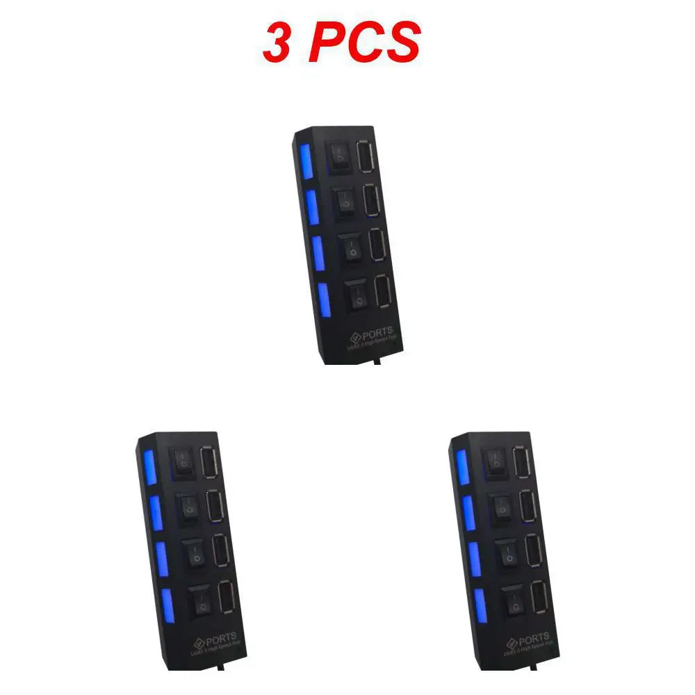 1~8PCS USB Hub USB 2.0 Hub Multi USB Splitter 3 Hab Use Power Adapter Multiple Expander 2.0 Hub With Switch For Laptop