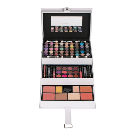 Black Cross Pattern Portable Professional 45 Color Eye Shadow Lip Enamel Blush Makeup Foundation Makeup Powder Set Eye Shadow