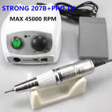 Strong 207b 65W Control Box 45000Rpm Nail Drill Bits Nails Tools Handpiece Nail File Equipment Manicure Machine Nail File Set