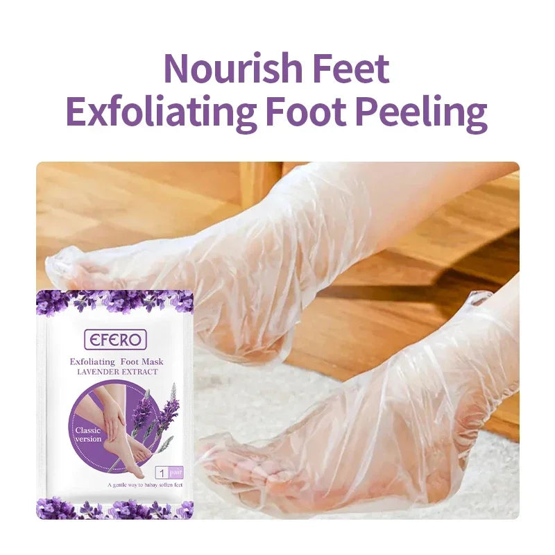 Foot Mask Exfoliating Anti Drying Cracking Heel Peeling Pedicure Socks Dead Skin Remover Spa Moisturizing Feet Lavender Mask